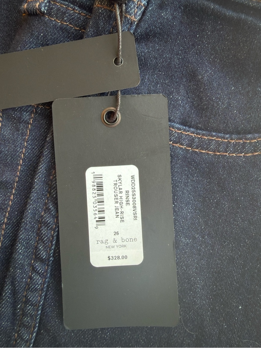 Rag & Bone High-Rise Wide-Leg Women’s Jeans in Dark Indigo Size 26 NWT - Picture 4 of 4